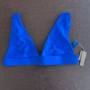 Large Cobalt SKIMS Swim Plunge Bikini Top